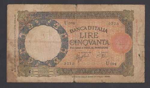 Italy lira 29 4 1940 - ,