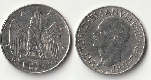 1940 italy lira - italy, coin