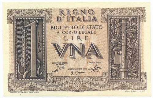 Lira biglietto stato - 1, di